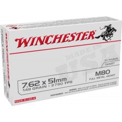 WINCHESTER AMMO 7.62X51MM 149GR. FMJ USA TARGET 20-PACK