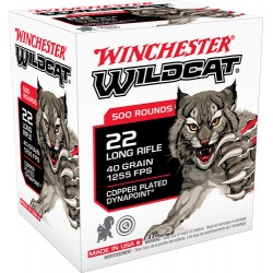 WINCHESTER AMMO WILDCAT .22LR 1255FPS. 40GR. LEAD-RN 500 PK