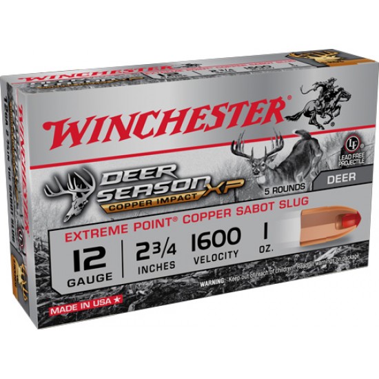 WINCHESTER AMMO 12GA. COPPER IMPACT SABOT SLUG 10Z. OZ. 5PK