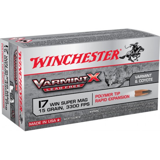 WINCHESTER AMMO VARMINT X LEAD FREE .17WSM 15GR. 50-PACK