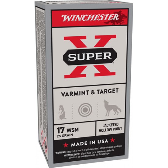 WINCHESTER AMMO SUPER-X .17WSM 25GR. JHP 50-PACK