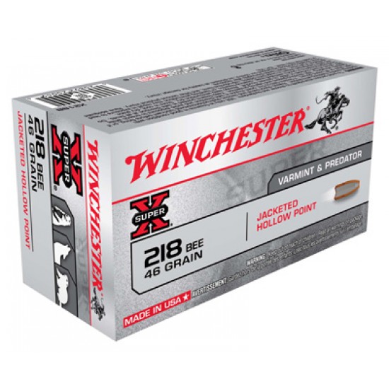 WINCHESTER AMMO SUPER-X .218 BEE 46GR. JHP 50-PACK