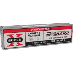WINCHESTER SUPER X 21 SHARP 34GR JHP 1500 FP 100RD 20BX/CS WINCHESTER SUPER X 21 SHARP 34GR JHP 1500 FP 100RD 20BX/CS