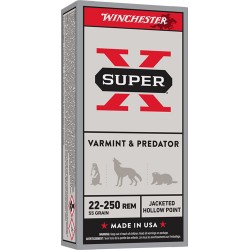 WINCHESTER SUPER-X 22-250 REM 55GR JHP 20RD 10BX/CS WINCHESTER SUPER-X 22-250 REM 55GR JHP 20RD 10BX/CS