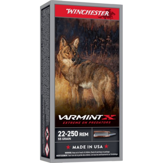 WINCHESTER VARMINT-XP 22-250 55GR EXTREME PT 20RD 10BX/CS