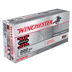 WINCHESTER AMMO SUPER-X 222 REMINGTON 50GR. JSP 20-PACK