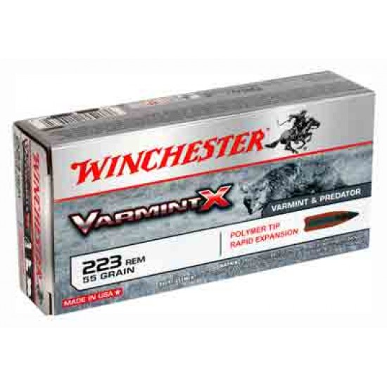 WINCHESTER AMMO VARMINT-X .223 REMINGTON 55GR. POLYMER TIPPED 20-PACK