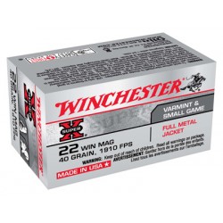 WINCHESTER AMMO SUPER-X .22WMR 1910FPS. 40GR. FMJ 50-PACK