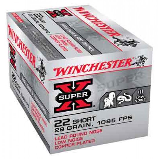 WINCHESTER AMMO SUPER-X .22 SHORT 1095FPS. 29GR. LEAD RN 50-PACK