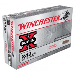 WINCHESTER AMMO SUPER-X .243 WIN. 80GR. JSP 20-PACK