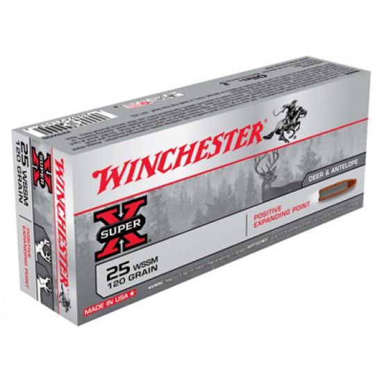 WINCHESTER AMMO SUPER-X .25WSSM 120GR. POSITIVE EXP. POINT 20P