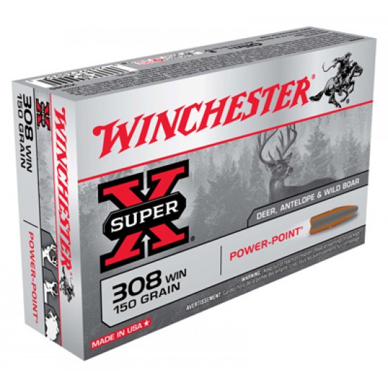 WINCHESTER AMMO SUPER-X .308WIN 150GR. POWER POINT 20-PACK