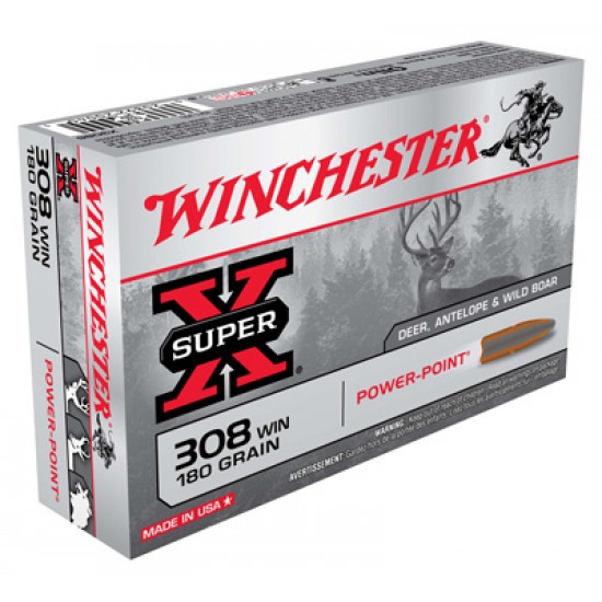 WINCHESTER AMMO SUPER-X .308WIN 180GR. POWER POINT 20-PACK