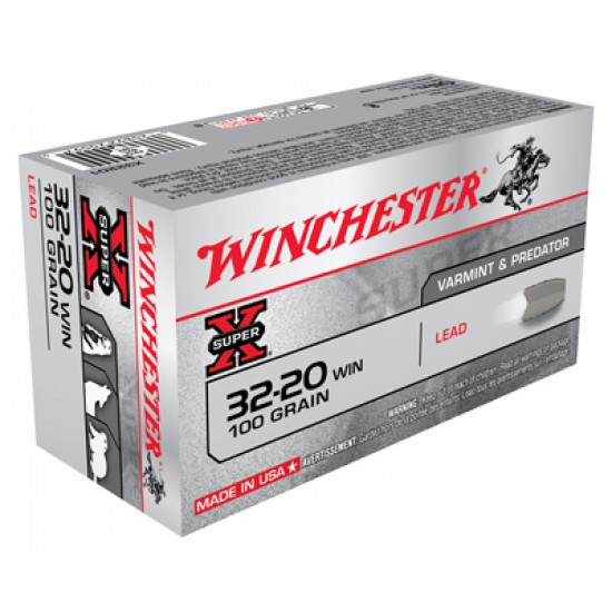 WINCHESTER AMMO SUPER-X .32-20 WIN. 100GR. LEAD FLAT POINT 50-PACK