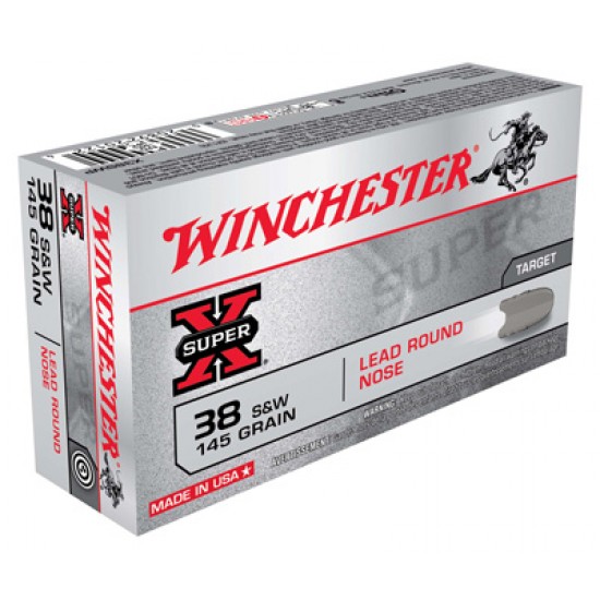 WINCHESTER AMMO SUPER-X .38 SMITH & WESSON 145GR. LEAD-RN 50-PACK