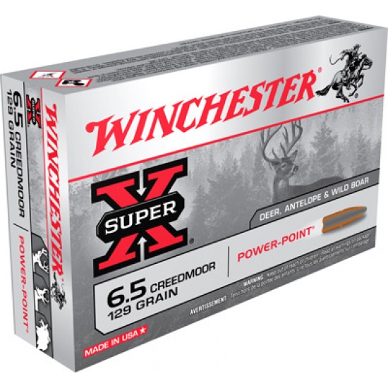 WINCHESTER AMMO SUPER-X 6.5 CREEDMOOR 129GR. POWER POINT JSP 20-PACK