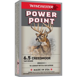 WINCHESTER POWER POINT 6.5 CM 140GR JSP 20RD 10BX/CS WINCHESTER POWER POINT 6.5 CM 140GR JSP 20RD 10BX/CS