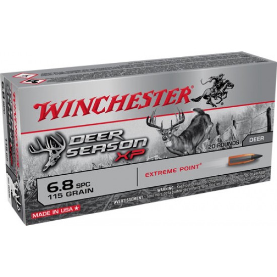 WINCHESTER AMMO DEER SEASON 6.8SPC 115GR. EXTREME POINT 20-PACK