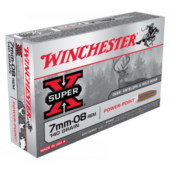 WINCHESTER AMMO SUPER-X 7MM-08 REM 140GR. POWER POINT 20-PACK