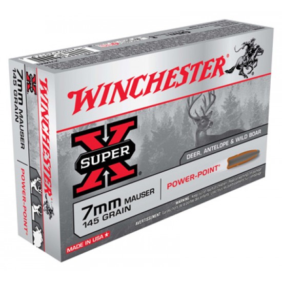 WINCHESTER AMMO SUPER-X 7X57 MAUSER 145GR. POWER POINT 20-PACK