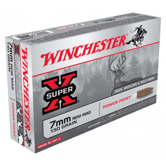 WINCHESTER AMMO SUPER-X 7MM RM 150GR. POWER POINT 20-PACK