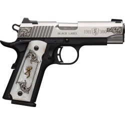 BROWNING 1911-380 MED. STAINLESS STEEL ENGRAVED .380ACP FS 3.58