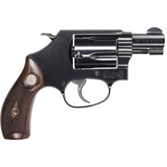 SMITH AND WESSON 36 CLASSIC 38SPL+P 1.875" FS BLUED CHECKERED WOOD NO LOK