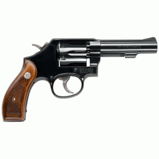 SMITH & WESSON 10 CLASSIC 38SPL+P 4" FS BLUED ROUND BUTT WOOD