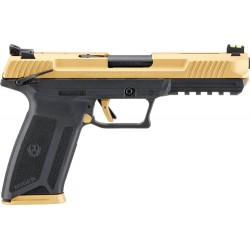 RUGER 57 5.7X28MM ADJ. SIGHTS 20-SHOT BLACK FRAME GOLD SLIDE RUGER 57 5.7X28MM ADJ. SIGHTS 20-SHOT BLACK FRAME GOLD SLIDE