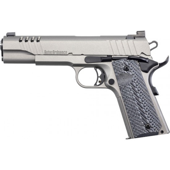 AUTO-ORDNANCE 1911-A1 .45ACP STAINLESS FIXED SGT RUBBER