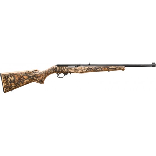 RUGER 10/22 22LR BISON SCENE BLUED NATURAL LAMINATE STOCK
