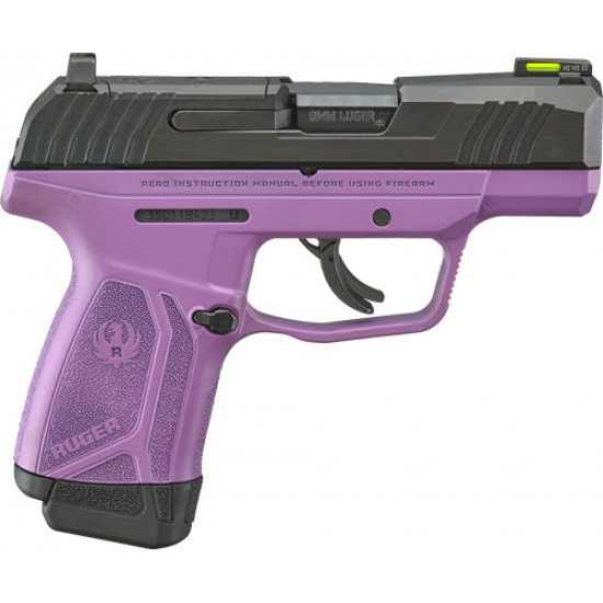 RUGER MAX-9 9MM LUGER DAY/NIGT PURPLE OPTIC READY HOGUE