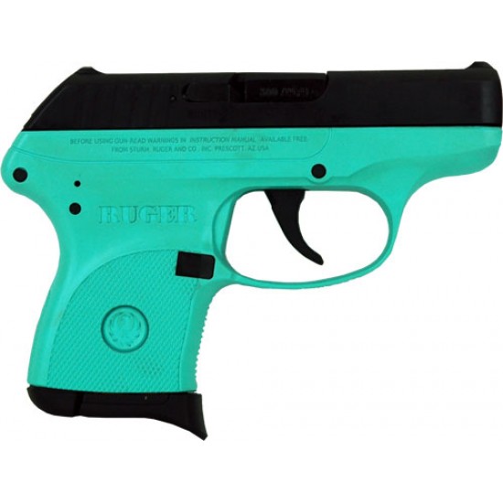 RUGER LCP .380 ACP 6-SHOT FS BLUED/SLD TURQUOIS FRAME