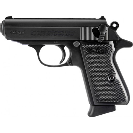 WALTHER PPK/S 32ACP BLACK FS 7-RD. BLACK SYNTHETIC GRIPS