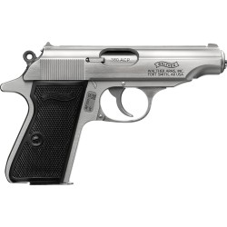 WALTHER PP 380ACP STAINLESS 7RD BLACK SYNTHETIC GRIPS