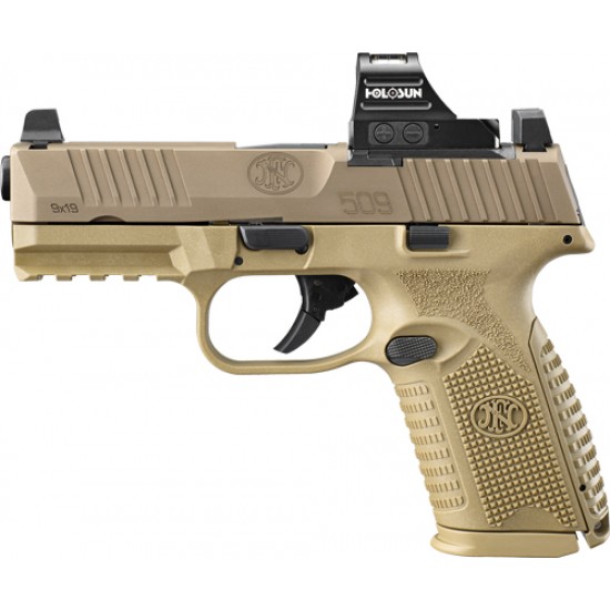 FN 509 M MRD 9MM NMS NS W/ HOLOSUN 407C 2-10RD MAGS FDE