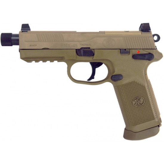 FN FNX-45 TACTICAL (DOUBLE / SINGLE ACTION) MS .45ACP FDE 2-10RD NIGHT SIGHTS