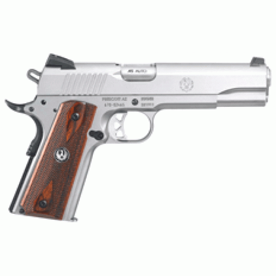RUGER SR1911 .45 ACP FS 8-SHOT STAINLESS / WOOD GRIPS