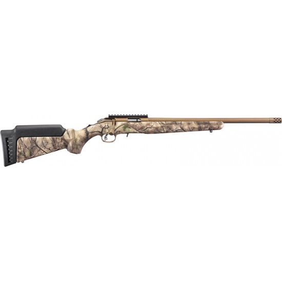 RUGER AMERICAN .17HMR BRONZE CERAKOTE GO WILD IM BRUSH CAMO