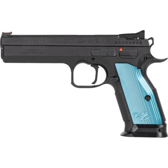 CZ TS2 SA 9MM FS 20-SHOT BLACK POLYCOAT BLUE GRIP