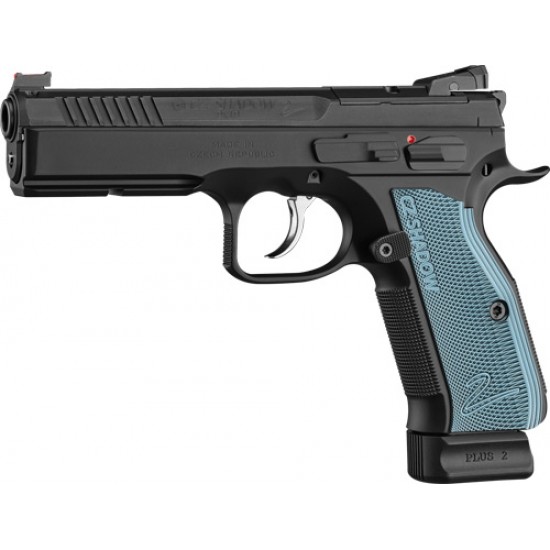 CZ SHADOW 2 OR 9MM FS 19-SHOT BLACK NITRIDE BLUE GRIP