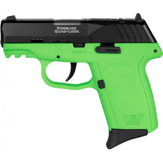 SCCY CPX2-CB PISTOL GEN 3 9MM 10RD BLACK/LIME W/O SAFETY RDR