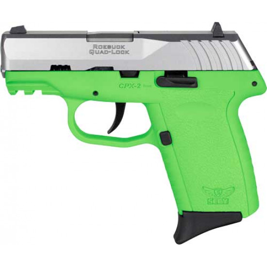 SCCY CPX2-TT PISTOL GEN 3 9MM 10RD SS/LIME W/O SAFETY