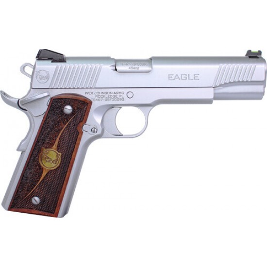 IVER JOHNSON EAGLE HC GEN2 1911 45ACP 8RD SATIN CHROME