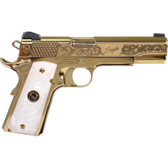 IVER JOHNSON EAGLE NOBLE WP 1911 45ACP 8RD ENGRAVED GOLD