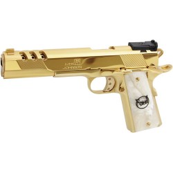  IVER JOHNSON EAGLE XL PORTED 45ACP 6" 24K GOLD WHITE PEARL