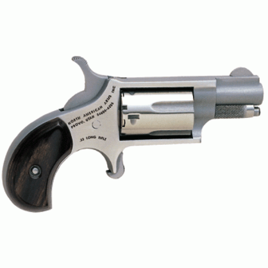 NAA MINI-REVOLVER .22LR 1-1/8" S/S MATTE WOOD