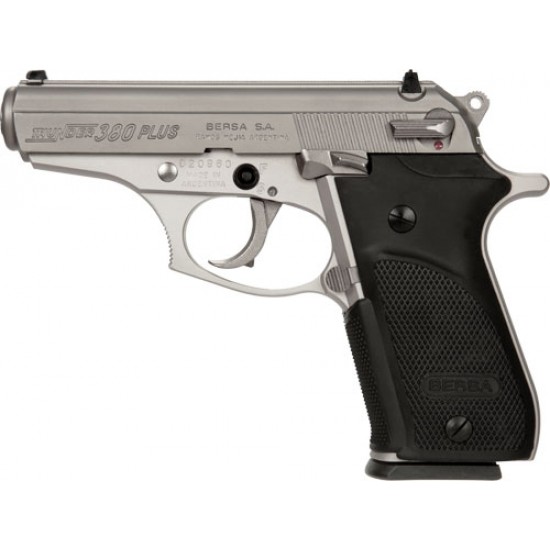 BERSA THUNDER PLUS .380 ACP FS 15+1 SHOT SATIN NICKEL SYNTHETIC