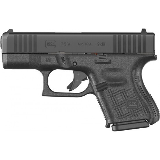 GLOCK 26 9MM V FIXED SIGHTS 10-SHOT BLACK FRONT SERRATIONS