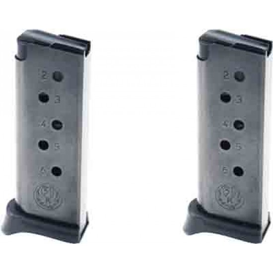 RUGER MAGAZINE LCP .380 ACP 6-ROUNDS W/FINGER EXT. 2-PACK